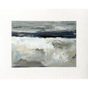 8x10 Original Oil Painting Abstract Landscape Neutral Modern Contemporary Signed